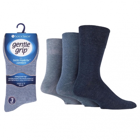 Gentle Grip Blue  Men's Socks